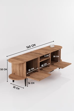 Mira TV Sehpası Suntalam Siyah 160x35 cm
