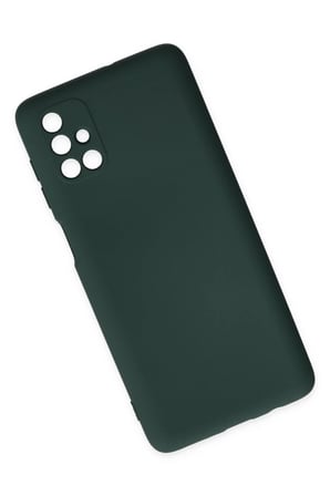 Samsung Galaxy M51 Uyumlu Kılıf Nano içi Kadife Silikon - Koyu Yeşil