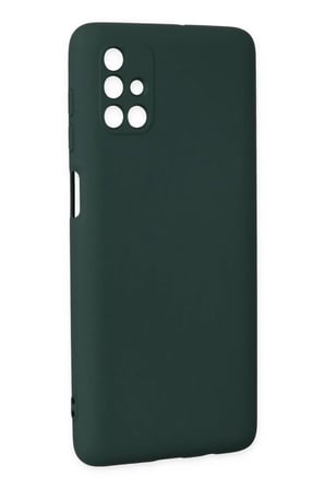 Samsung Galaxy M51 Uyumlu Kılıf Nano içi Kadife Silikon - Koyu Yeşil