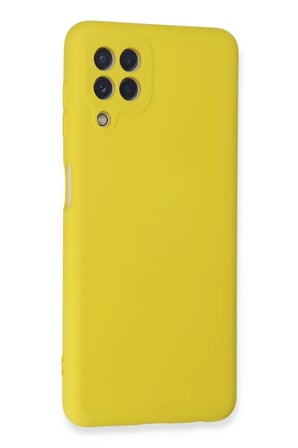 Galaxy A22 Kılıf Nano içi Kadife Silikon - Sarı