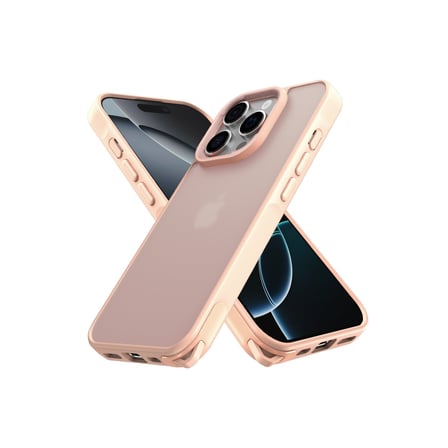 Apple iPhone 16 Pro Uyumlu Kılıf Elegant Kapak - Pudra