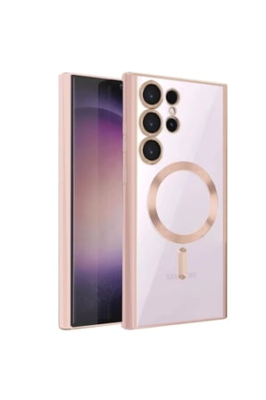 Samsung Galaxy S24 Ultra Uyumlu Kılıf Kross Magneticsafe Kapak - Rose
