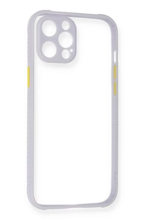 Apple iPhone 12 Uyumlu Kılıf Miami Şeffaf Silikon - Lila