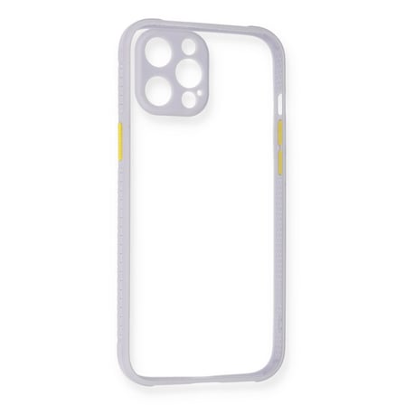 Apple iPhone 12 Uyumlu Kılıf Miami Şeffaf Silikon - Lila