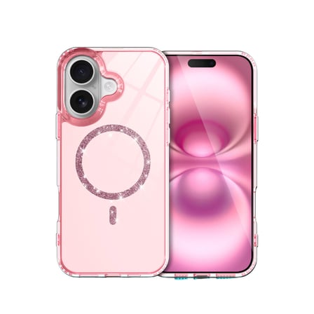 Apple iPhone 16 Plus Uyumlu Live Diamond Magsafe Kapak - Pembe