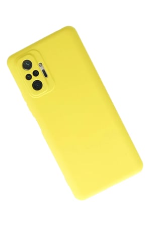 Xiaomi Redmi Note 10 Pro Uyumlu Kılıf Nano içi Kadife Silikon - Sarı