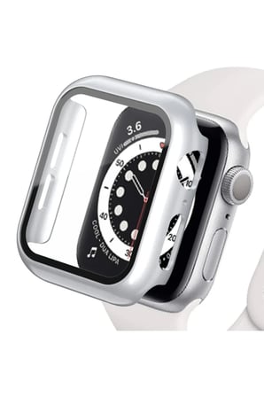 Apple Watch Ultra 49mm Uyumlu Camlı Kasa Ekran Koruyucu - Gümüş