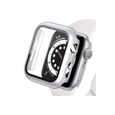 Apple Watch Ultra 49mm Uyumlu Camlı Kasa Ekran Koruyucu - Gümüş