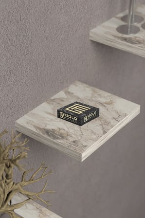 3 lü Kare Duvar Rafı Efes Beyaz