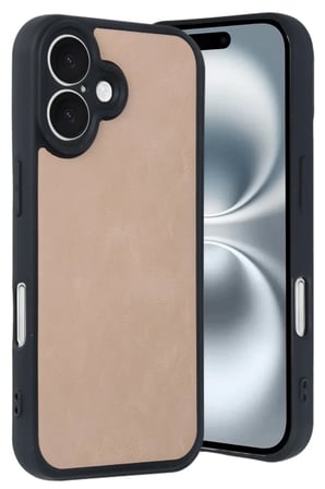 Apple Uyumlu iPhone 16 Kılıf Aras Deri Kapak - Pudra