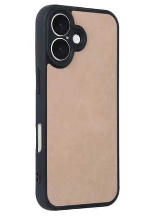 Apple Uyumlu iPhone 16 Kılıf Aras Deri Kapak - Pudra