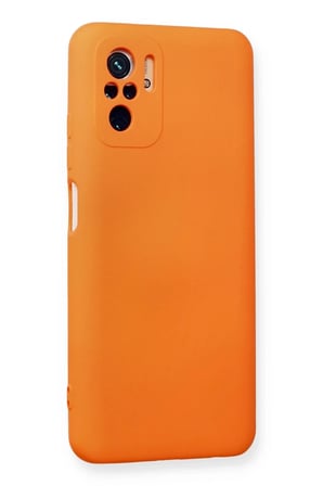 Xiaomi Redmi Note 10 Uyumlu Kılıf Nano içi Kadife Silikon - Turuncu