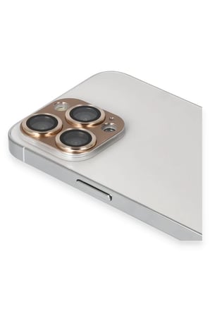 Apple iPhone 13 Pro Max Uyumlu Pers Alüminyum Kamera Lens - Gold