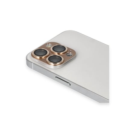 Apple iPhone 13 Pro Max Uyumlu Pers Alüminyum Kamera Lens - Gold