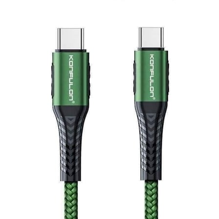 Konfulon DC43 Type-C to Type-C 1M Örgü 60W Hızlı Şarj Kablo - Yeşil