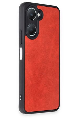 Vivo Y18 Uyumlu Kılıf Aras Deri Kapak - Kırmızı