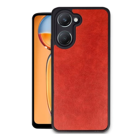Vivo Y18 Uyumlu Kılıf Aras Deri Kapak - Kırmızı