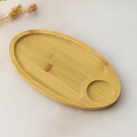 Bambu Oval 2 Bölmeli Mini Servis Tepsisi 25x14x1.4 cm