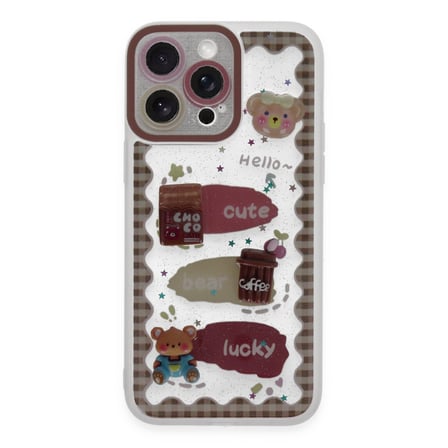 Apple iPhone 14 Pro Max Uyumlu Kılıf Sweet Desenli Silikon Kapak - Şeffaf