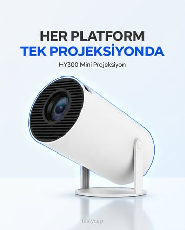 HY300 Mini Projeksiyon 4K Destekli? Android WiFi Bluetooth