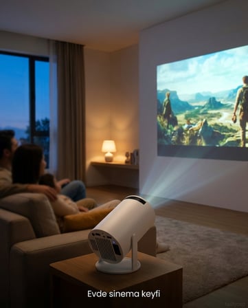 HY300 Mini Projeksiyon 4K Destekli? Android WiFi Bluetooth
