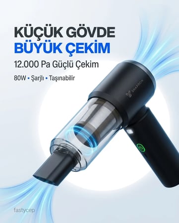 Vacuum Plus SNV-3002 15in1 Profesyonel 12.000PA Emiş Güçlü Üflemeli Şarjlı Mini Araç Süpürgesi