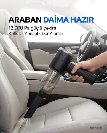 Vacuum Plus SNV-3002 15in1 Profesyonel 12.000PA Emiş Güçlü Üflemeli Şarjlı Mini Araç Süpürgesi