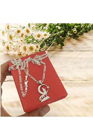 Modahilye 925 Ayar Gümüş Bozkurt Ayyıldız Kolye