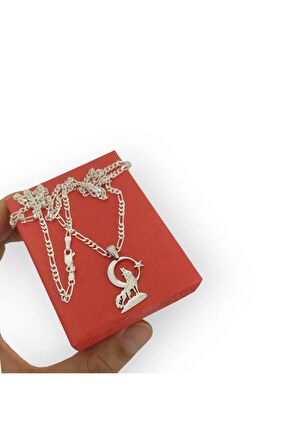 Modahilye 925 Ayar Gümüş Bozkurt Ayyıldız Kolye