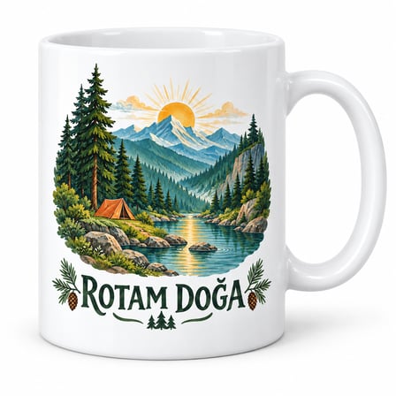 Rotam Doğa Dağ Orman ve Kamp Tasarımlı Porselen Kupa - MODEL 264