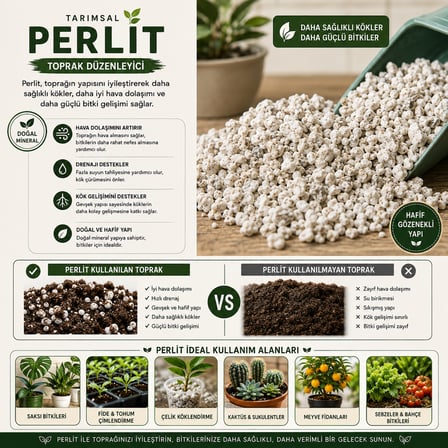 Boncuk Tarımsal Perlit 20 Litre – Toprak Havalandırıcı ve Drenaj Perliti