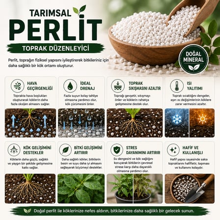 Boncuk Tarımsal Perlit 20 Litre – Toprak Havalandırıcı ve Drenaj Perliti