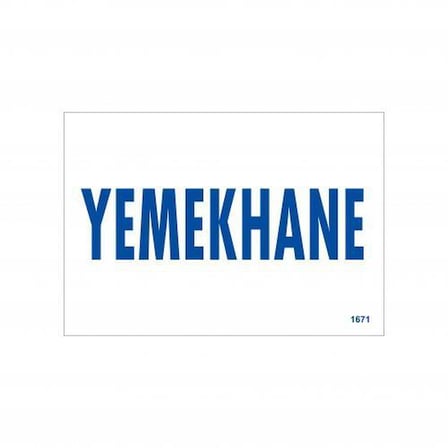 Yemekhane Uyarı Levhası 17,5x25 KOD:1671