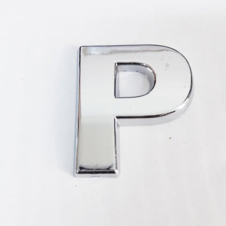 P Harfi 3,75 cm Krom Yapışkanlı