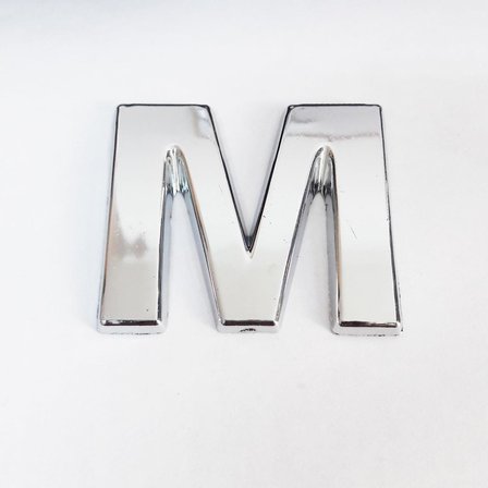 M Harfi 3,75 cm Krom Yapışkanlı
