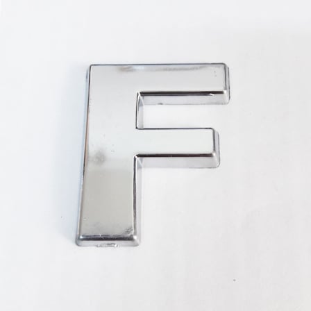 F Harfi 3,75 cm Krom Yapışkanlı