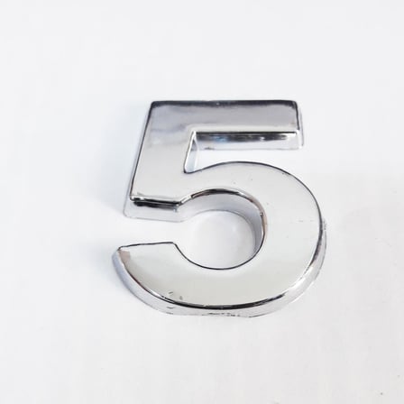 5 Rakamı 3,75 cm Krom Yapışkanlı