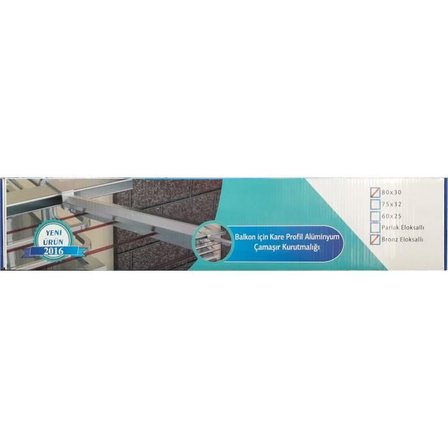 Alüminyum Balkon Çamaşır Kurutma Askılığı 80x30