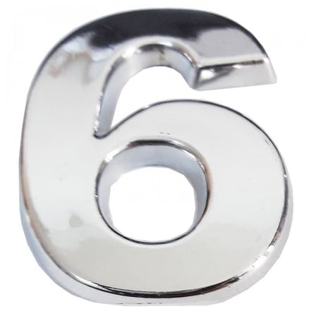 Krom Yapışkanlı 6 Rakamı 5 cm