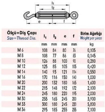 M6 Çektirme ( 4 Adet )