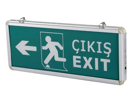 9170 Ledli Exit Çıkış Armatürü 3 Saat Akülü