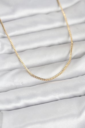CM 14K Gold Renk Kare Zincirli Model 60 cm Kadın Kolye 5886