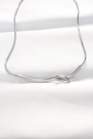 316L Çelik Silver Renk Kolye 5886