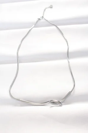 316L Çelik Silver Renk Kolye 5886