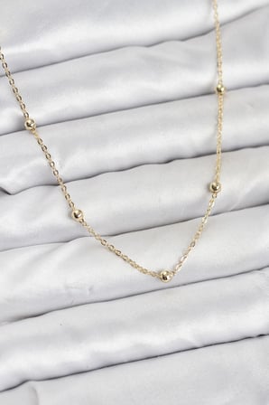 CM Gold Renk Top Zincirli Kadın Kolye 5886