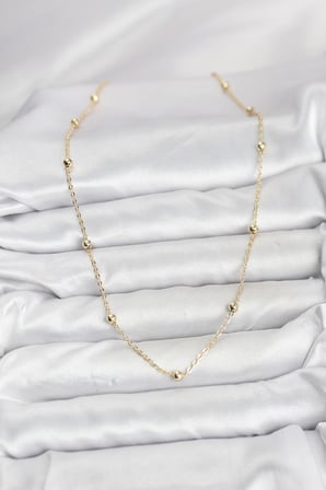 CM Gold Renk Top Zincirli Kadın Kolye 5886