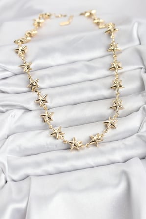 Yıldız Model Pirinç Gold Renk Kadın Kolye 5886