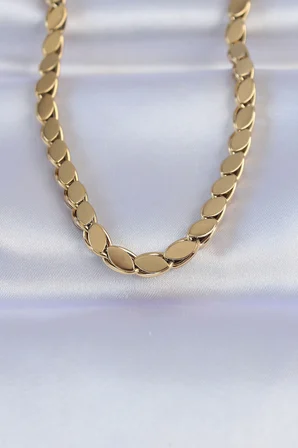 316L Çelik Gold Renk Arpa Model Kolye 5886