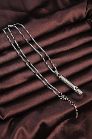 Acil Durum Düdüğü 316L Çelik Kararma Yapmaz Yüksek Desibel Kolye Unisex 5886
