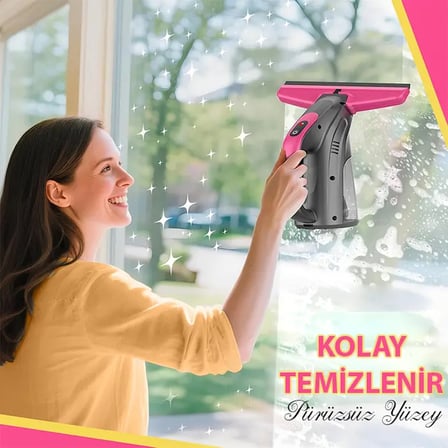 Ezere ClearView Şarjlı Cam Temizleyici Silme Makinesi Mikrofiber Başlıklı-(5775